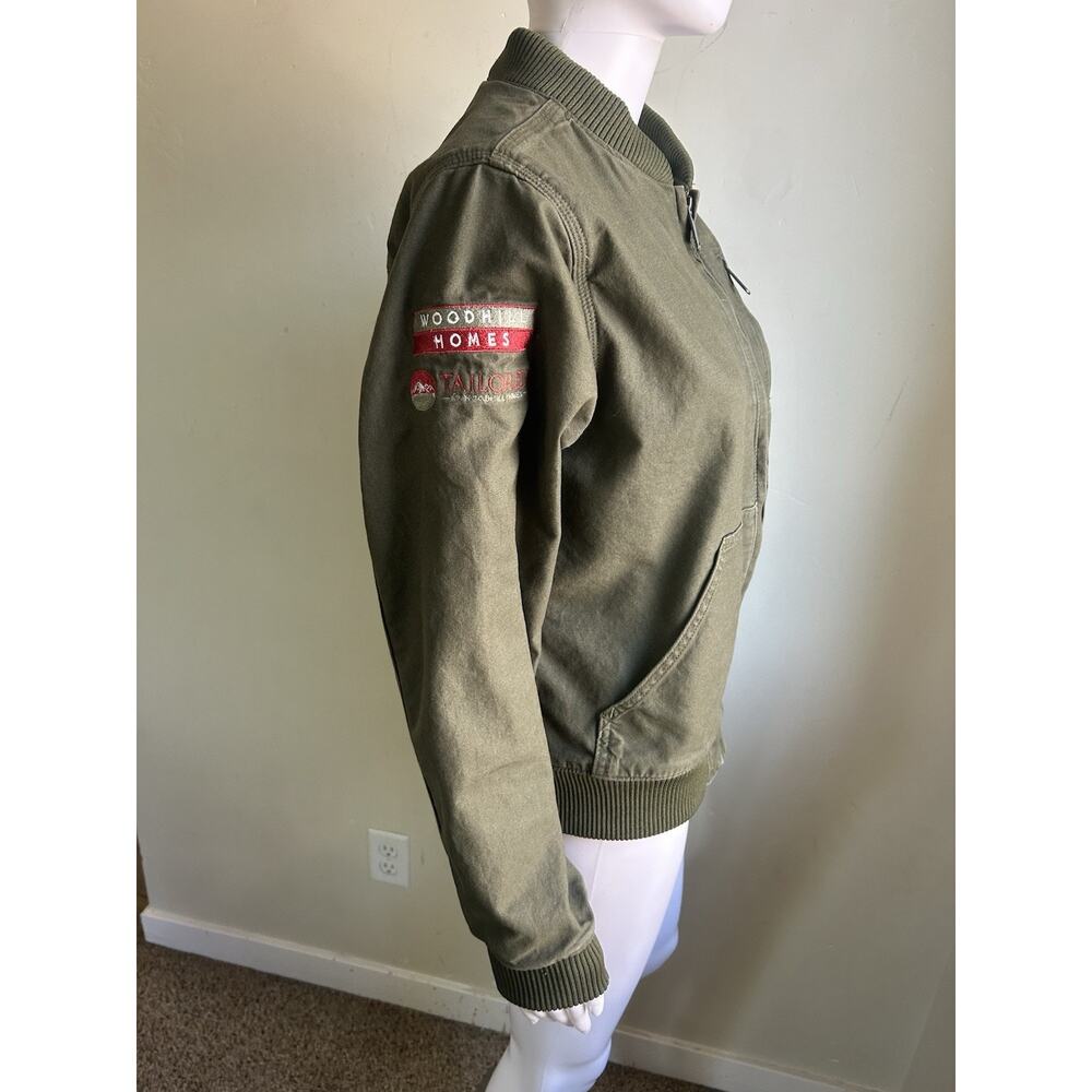 Carhartt Crawford Bomber Jacket Womens M Green Canvas Relaxed Fit OJ2524-W - Picture 14 of 16